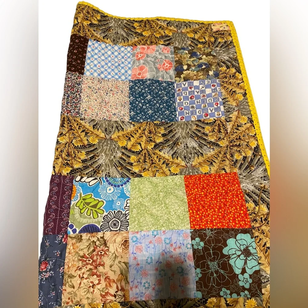 Quilt Blanket Handmade Baby Crib Toddler Nursery Patchwork Bright MultiColor